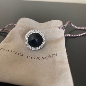 David Yurman Albion Black Onyx Ring with Diamonds
